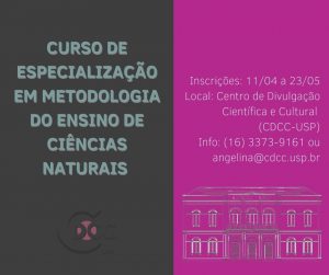 Read more about the article Especialização em Metodologia do Ensino de Ciências Naturais está com inscrições abertas