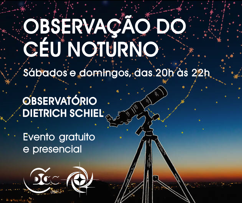 Você está visualizando atualmente “Observação do Céu Noturno” acontece sábado (15) e domingo (16)