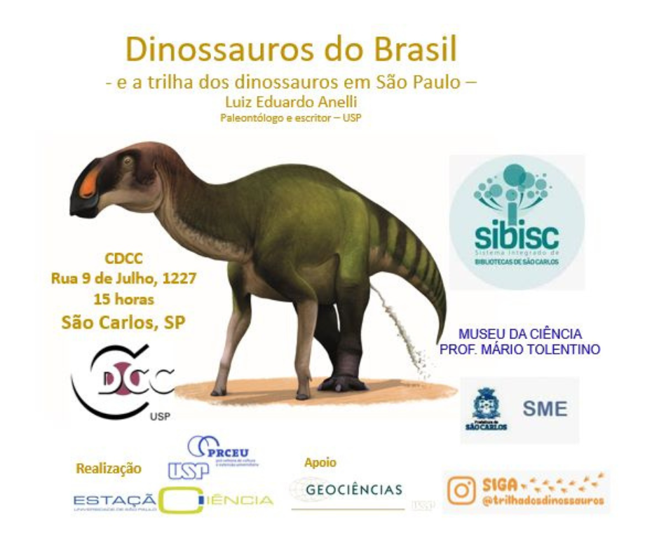No momento você está vendo Palestra “Dinossauros do Brasil” acontece sábado (13) no CDCC