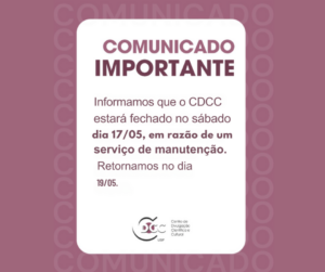 Leia mais sobre o artigo Devido a manutenção, prédio do CDCC estará fechado para o público no Sábado (17/05), Sessão do Cineclube continua normal
